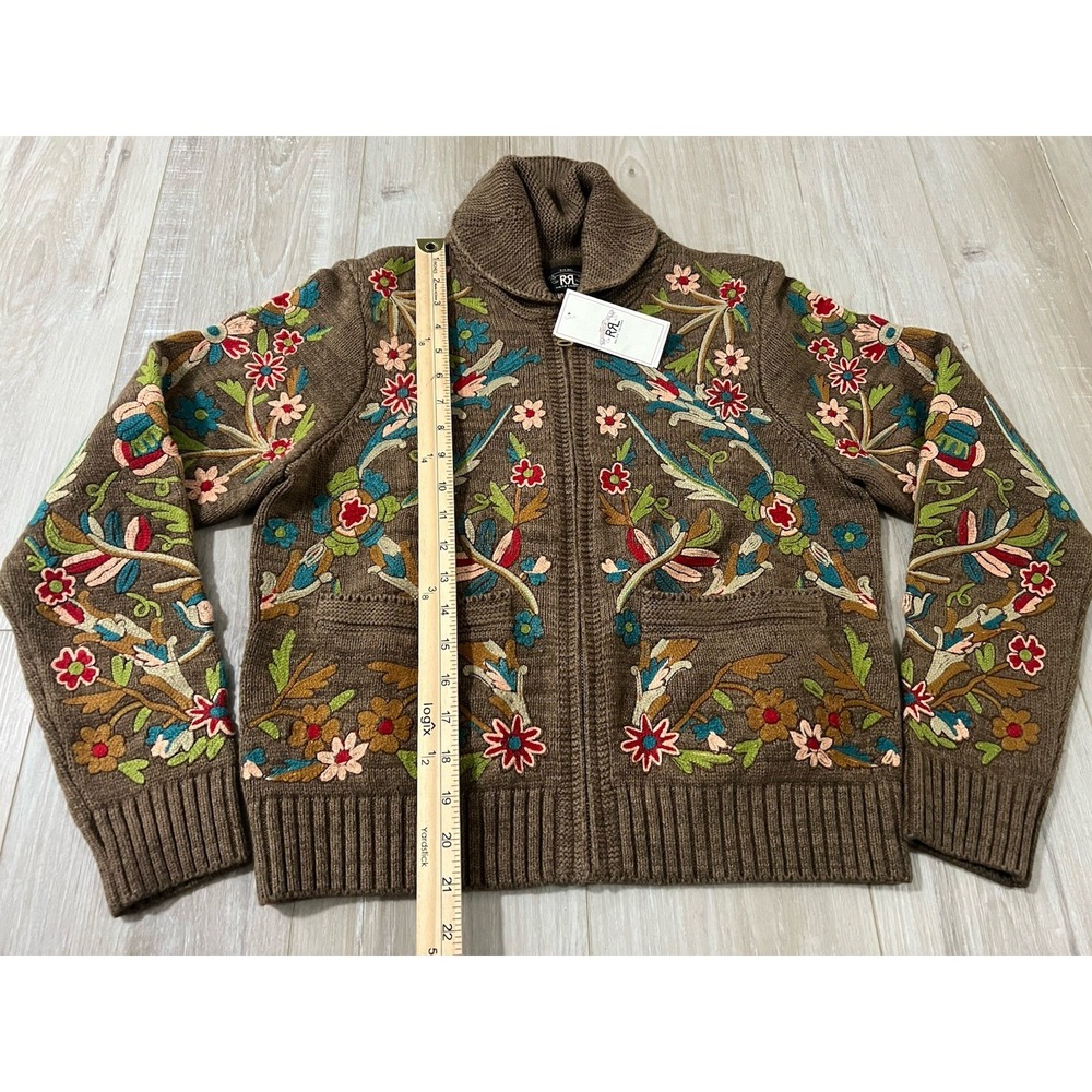 RRL floral embroidered cardigan Size 3 - Picture 5 of 10
